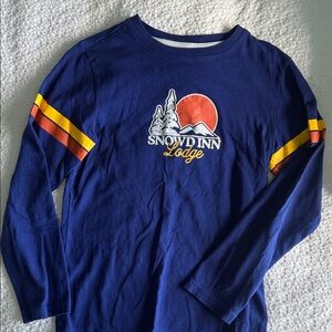 Janie and Jack Navy Long Sleeve Tee with Red and Yellow Accents